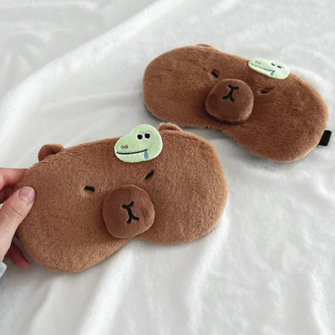 주문컴 부들부들 카피바라 악어 냉온팩 수면 안대