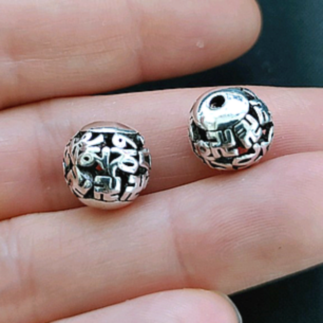 다온비즈 나쁜기운을 막아주는 경면주사 옴마니반메훔 볼 염주만들기