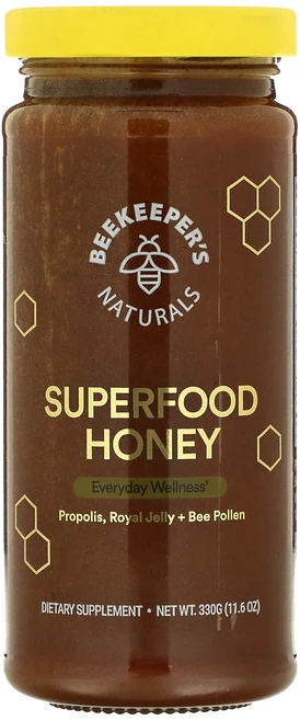 Beekeeper's Naturals 슈퍼 푸드 꿀 330g (11.6oz), BeekeepersNaturals슈퍼푸드꿀330g116, 1개 - 쿠팡