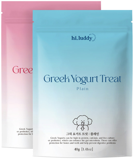 하이루디 강아지 그릭요거트 동결건조 국내산 유산균 간식, 40g, 2개, 플레인, 크랜베리