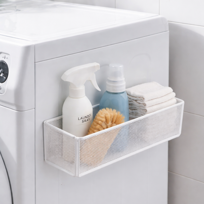 펄빈 강력한 자석 부착 냉장고 세탁기 틈새 정리 수납함, 1개, 화이트