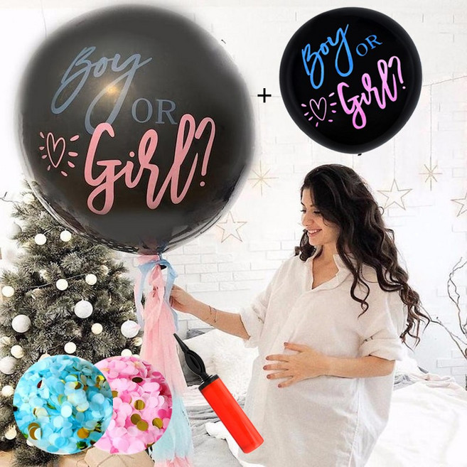 올리브파티 젠더리빌 풍선 세트 성별 확인 베이비샤워 파티용품, 1개, 기본세트