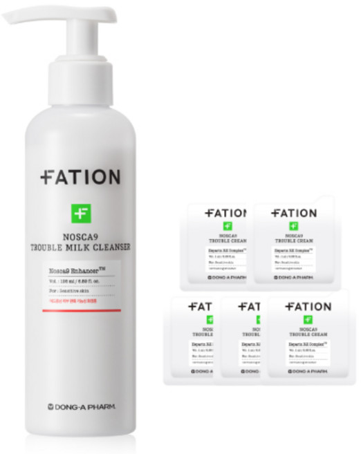 파티온 노스카나인 트러블 밀크 클렌징 195ml(+트러블 크림 1ml*5개 추가증정), 1개
