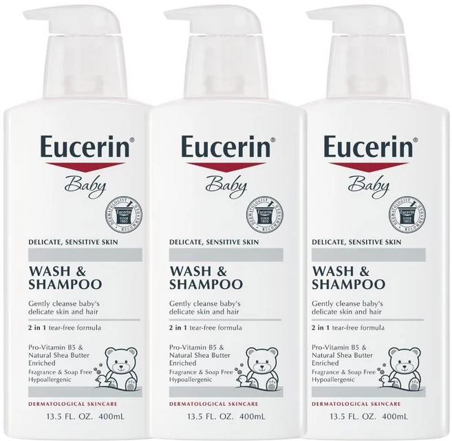 유세린 베이비 워시 샴푸 투인원 티어 프리 무향 센시티브 스킨 400ml 3개 - 쿠팡