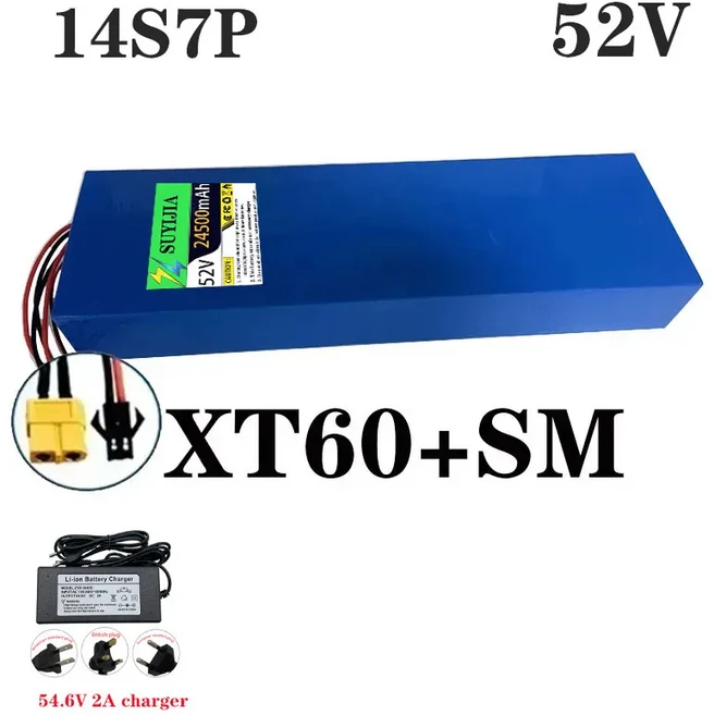 18650 배터리로 14S7P 52V 24500mAh 250-1500W 리튬이온 고용량 및 고출력 충전식 제작, 01 XT60-SM