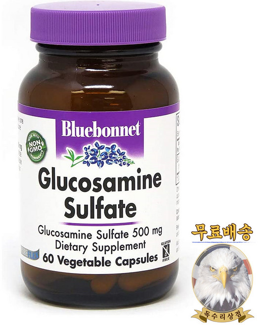 미국산 블루보넷 글루코사민 설페이트 60정 Glucosamine Sulfate 황산염 BlueBonnet 선물증정, 1개