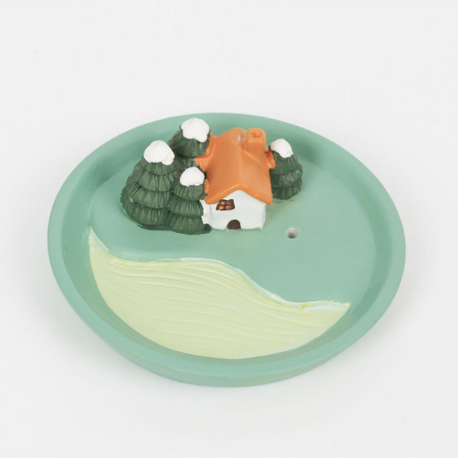 BEYOND B 풍경 인센스홀더 미니 악세사리 트레이, 숲속집