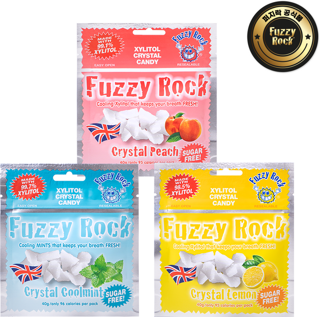 퍼지락 자일리톨 캔디 쿨민트 40g + 레몬 40g + 복숭아 40g 세트, 120g, 1세트