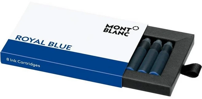 Montblanc 잉크 카트리지 퍼머넌트 블루 107758 - 문서 방지 만년필 리필 다크 국제 표준 펜 8개 149987, 로열 블루 - 쿠팡