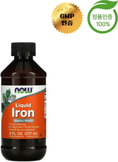 나우푸드 리퀴드 철분 에센셜 미네랄 비건, 1개, 237ml - 쿠팡