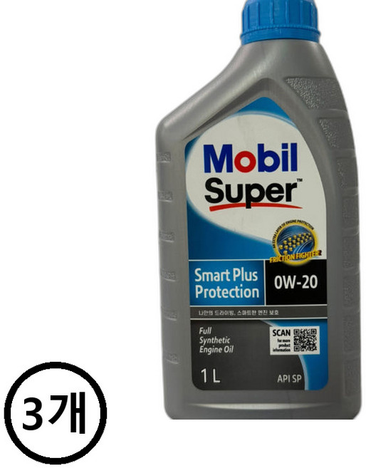 모빌 슈퍼 스마트 프로텍션 0W20 API SP 가솔린용, 1L, 3개