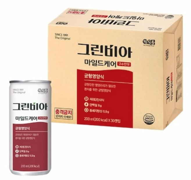 그린비아 마일드케어 구수한맛 환자 영양식 식사대용, 30개, 200ml