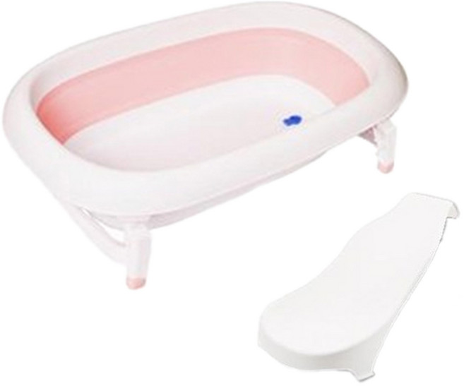 베베멘토 유아동 접이식 욕조+등받이 세트, 핑크