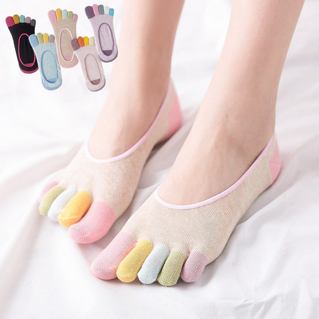 여성 발가락 덧신 양말 메쉬 스타킹 쫀쫀 모음 5켤레세트 구성