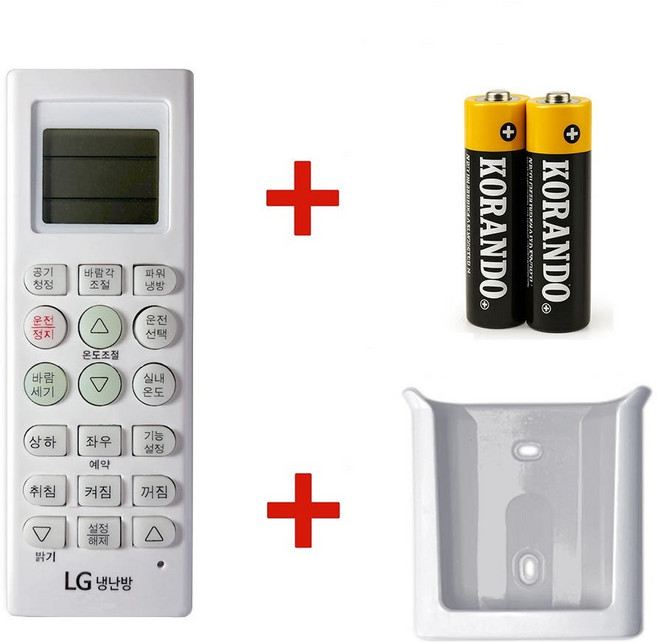 3위 - LG 휘센 시스템 에어컨 리모컨 냉난방 기능 벽걸이 천장형, 1개, LG전용 에어컨리모컨+코란도 건전지 AA