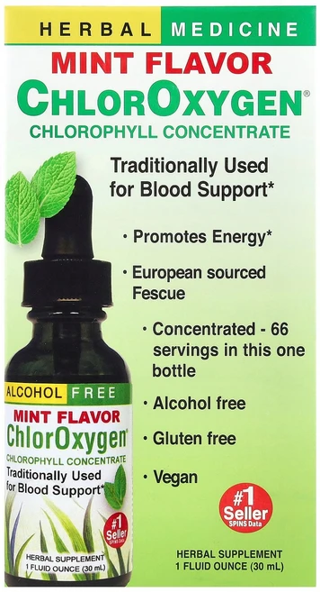 Herbs Etc. ChlorOxygen® Chlorophyll Concentrate Alcohol Free Mint 1 fl oz (30 ml), 29.574 ml, 30ml - 쿠팡