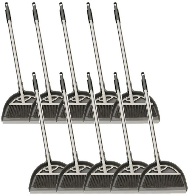 채움리빙 채움비 빗자루 세트 A, 10세트, 그레이