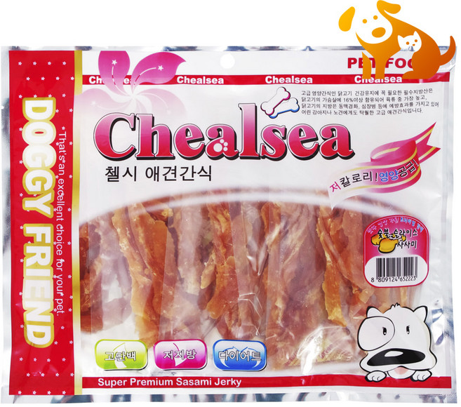 다푼다 첼시 애견 닭가슴살 숯불 슬라이스 사사미 400g, 제품선택, 1개