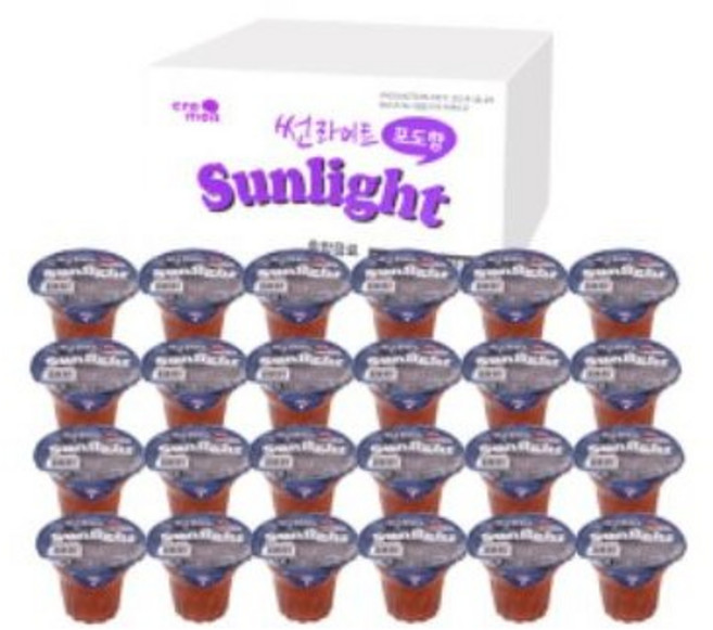 썬라이트 젤리푸딩 포도, 180ml, 100개
