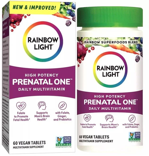 레인보우 라이트 프리네이탈 멀티비타민 레인보우 라이트 하이 포텐시 프리네이탈 원 멀티비타민 60정, 1개 - 쿠팡
