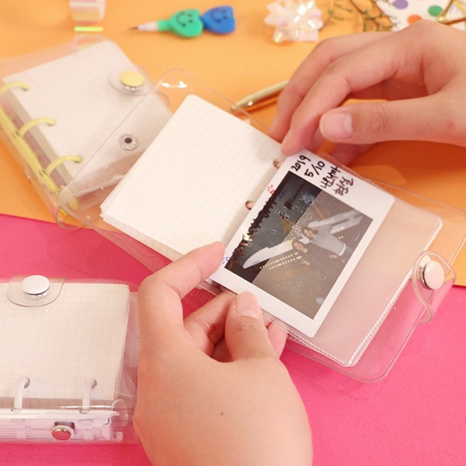 SANS 3공 A7 미니 포카 속지 포함 다이어리 바인더 3color, 화이트