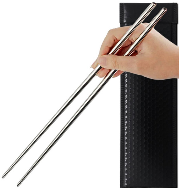 어네어 세균안녕 스텐 304 튀김 사각 젓가락 열에강한 업소용 호텔용 스테인리스, 1세트, 실버