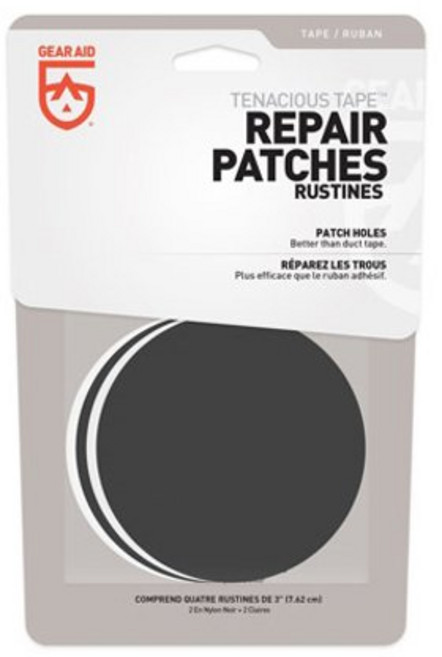 기어에이드 티네시어스 강력 장비 수선 원형 패치, 1개, 투명+블랙