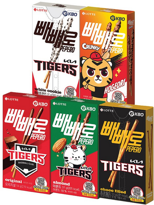 KBO X 빼빼로 5종 2개씩 혼합구성 기아 타이거즈 x10개