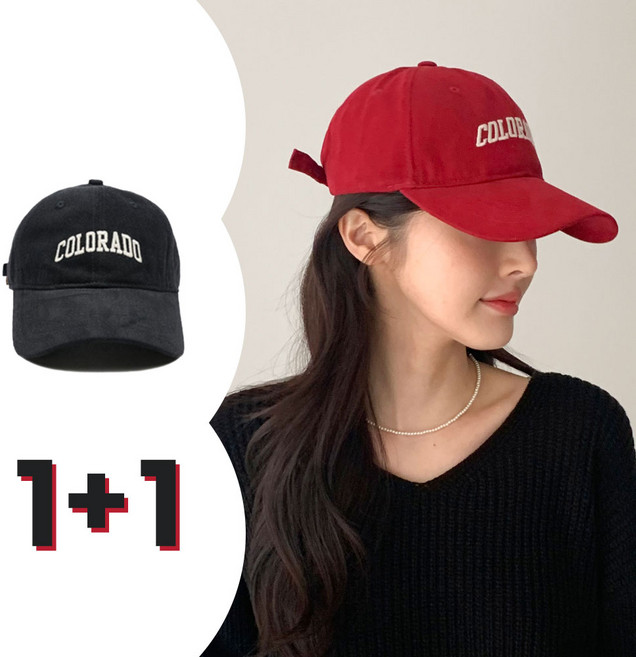 [순이] C.1+1남녀공용 콜로라도 심플 자수 볼캡모자 (조절가능)