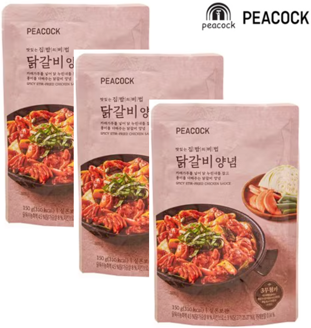 피코크 닭갈비 양념 수량, 3개, 150g