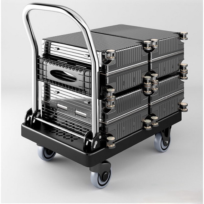 원풍룽 무소움 구르마 접이식 손수레 운반카트, 블랙, 1개