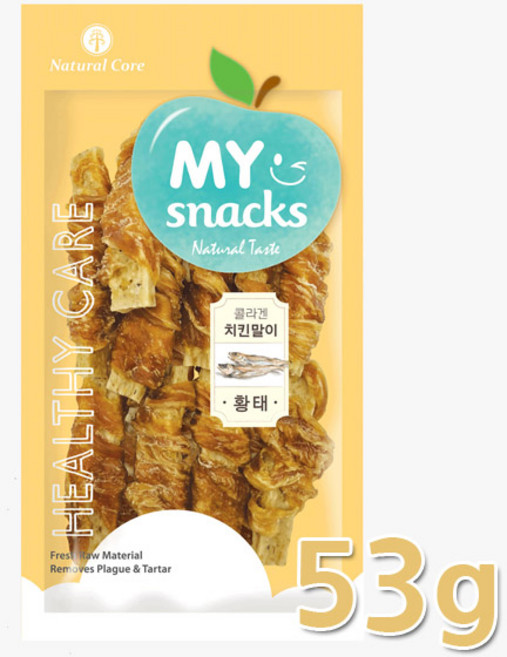 네츄럴코어 콜라겐 치킨말이 강아지 간식, 황태맛, 60g, 3개