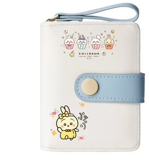 먼작귀 치이카와 우사기 하치와레 반지갑 동전 지갑 카드 홀더 여성 지퍼 귀여운 선물 커플