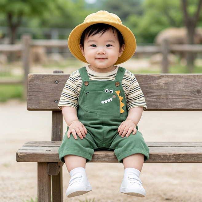 몽실이 사파리 멜빵 우주복 아동 유아용 여름 외출복 커플룩 애니멀