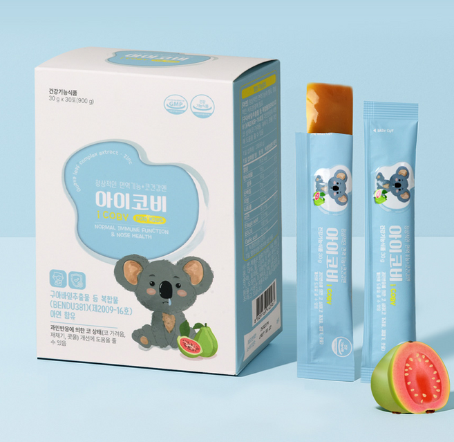 아이코비(정상적인 면역기능 및 코 건강) 구아바잎추출물 등 복합물(BENDU381) 함유 30포, 1박스, 900g