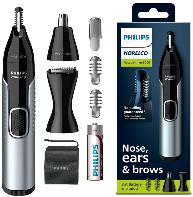 필립스 3 헤드 방수 멀티 코털 정리기, NT5600(3가지 헤드/파우치포함), 혼합색상