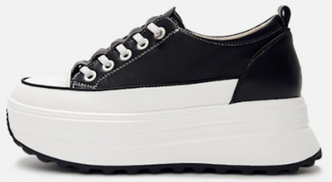 벨라 소가죽 키높이 통굽 여성 스니커즈 3.5cm