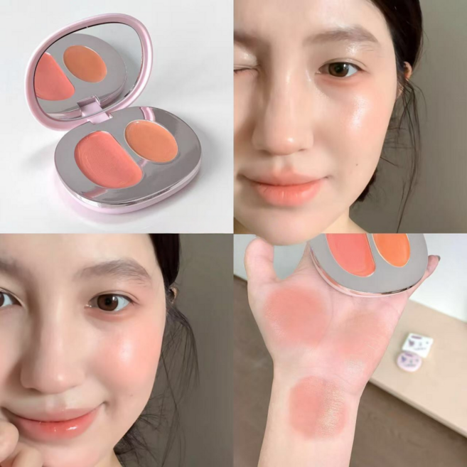 물광 크림 블러쉬 듀얼치크 톤업 자연스러운 밀크 크림 블러쉬, 1개, 02#멜론 버블