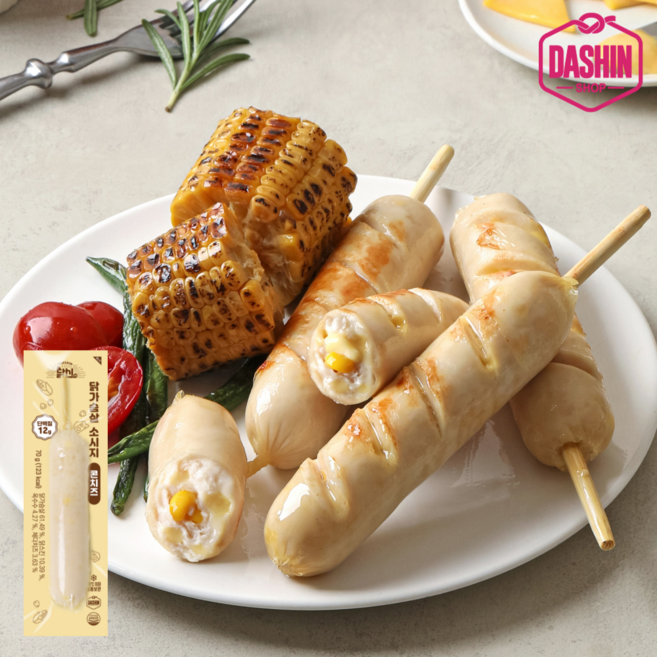 [다신샵] 닭신 닭가슴살 소시지 꼬치 콘치즈, 10개, 70g