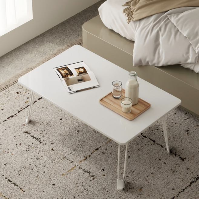 리보아 1인용 접이식 좌식 테이블 밥상, 화이트