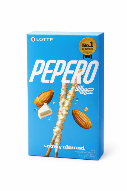 롯데 빼빼로 스노위 아몬드, 32g, 8개