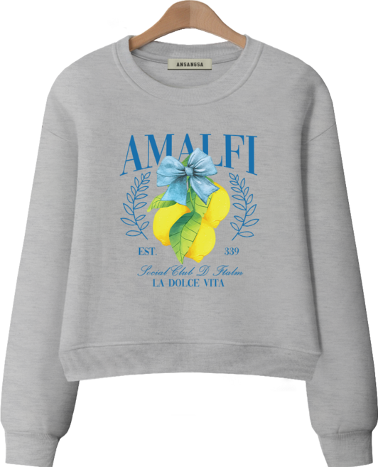 몰토벨리노 [ANSANGSA] 레몬 여성 semi크롭 루즈핏 맨투맨 수웻트 셔츠