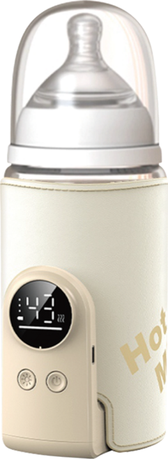 밀리스토어 대용량 배터리 휴대용 젖병 보틀 워머, 1개, 베이지