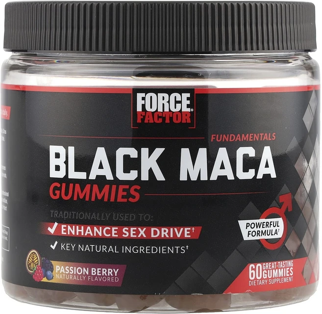 Force Factor 펀더멘탈 블랙 마카 구미젤리 패션 베리 구미젤리 60개, ForceFactor펀더멘탈블랙마카구미젤리패션베리구미젤, 1개, 60정 - 쿠팡