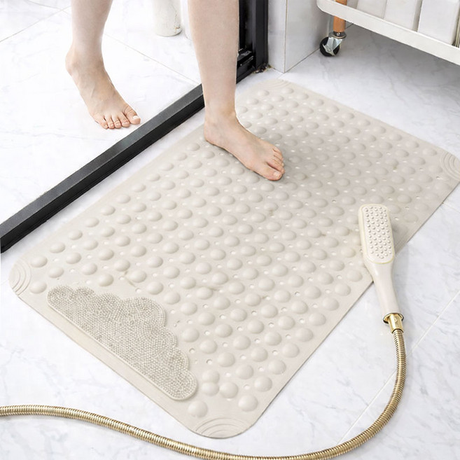 giilight 욕실 미끄럼방지매트 안전 발매트 화장실 욕조 항균 물빠짐 바닥매트, 카키색, 1개