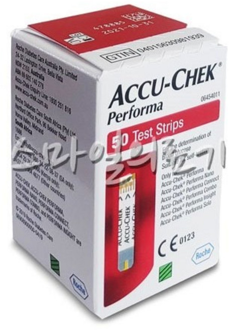 혈당시험지 당뇨체크지 - 로슈 아큐첵 퍼포마 측정검사종이 ( 50매 Accu Chek Performa ), 1개