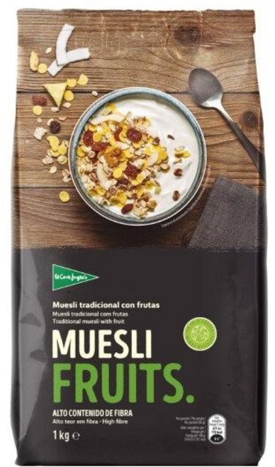 스페인 엘코르테 잉글레스 EL CORTE INGLES Traditional muesli with fruit 후르츠 과일 전통 뮤즐리, 4개, 1kg