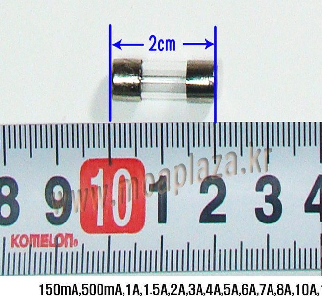 유리관퓨즈2A 소형휴즈2A 길이20mm퓨즈 FUSE2A 250V2A 250V2000mA (모아프라자), 10개