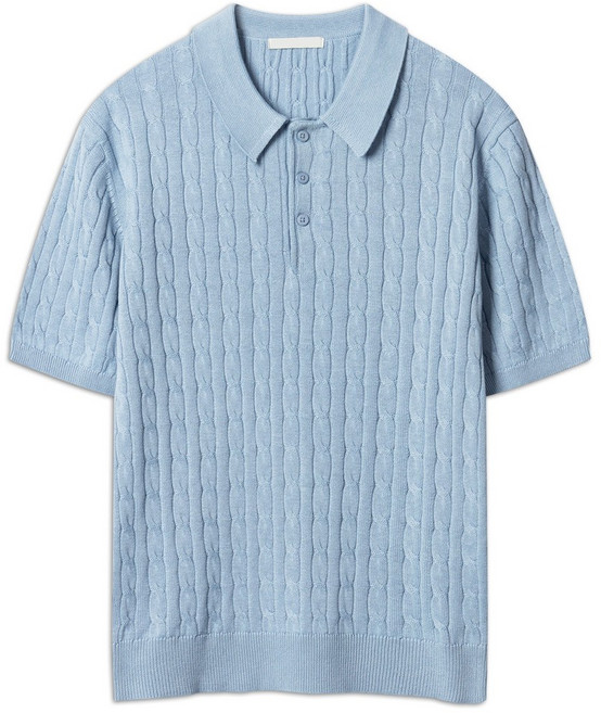 워셔블 케이블 카라넥 반팔 니트 (JW630)