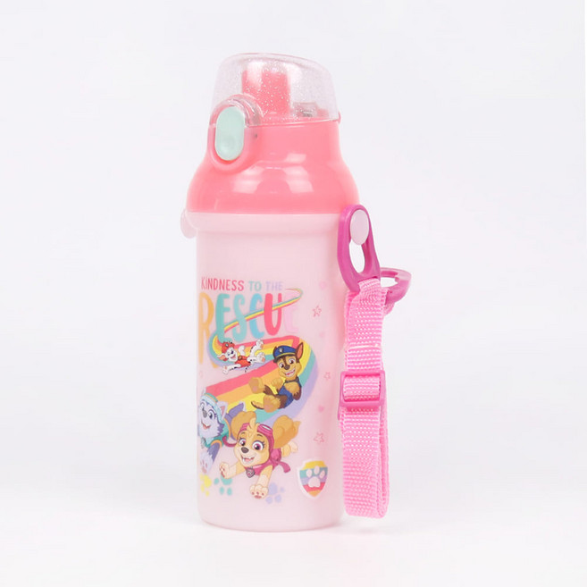 퍼피 구조대 레스큐 원터치 물통 어린이 어깨끈 물병 항균 스트랩 보틀, 단품, 1개, 480ml